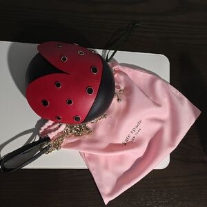 kate spade Red and Black Ladybug Crossbody Coin Purse